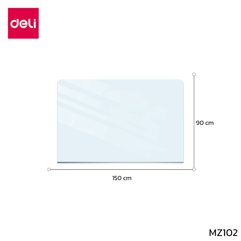 กระดานกระจก ไวท์บอร์ดกระจก DELI MZ102-WH-01 ขนาด 90 X 150 CM_7